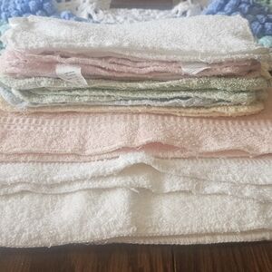VTG Bath Washcloths Lot of 12 2 Different Sizes All 100% Cotton